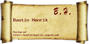 Bastin Henrik névjegykártya